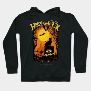 halloween scary nigth black cat Hoodie